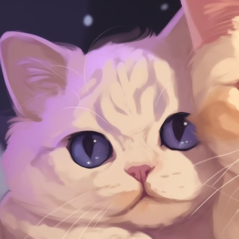 A pair of cats with piercing blue eyes, soft shading and details focused on the fur. best matching pfp cat options pfp for discord.