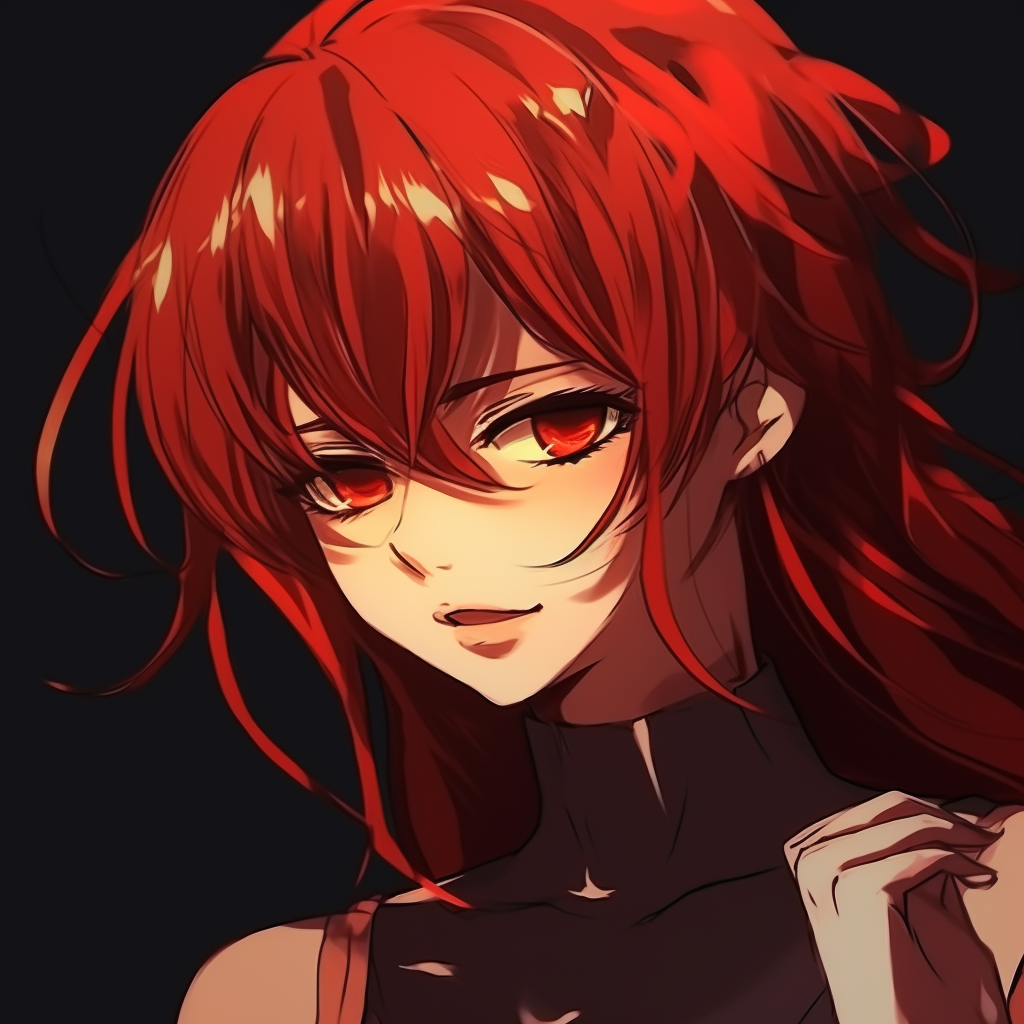 High-quality anime portrait dominated by shades of red, highlighting the character's intensity. high-quality red anime 4k