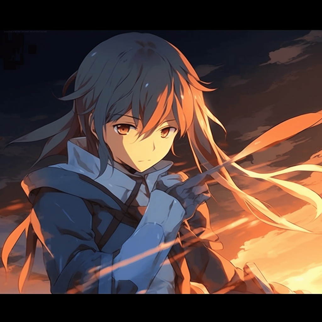 Focused view of Asuna's fierce gaze, depicting an intense use of contrast and fluid animation. intricate anime pfp gifs collection