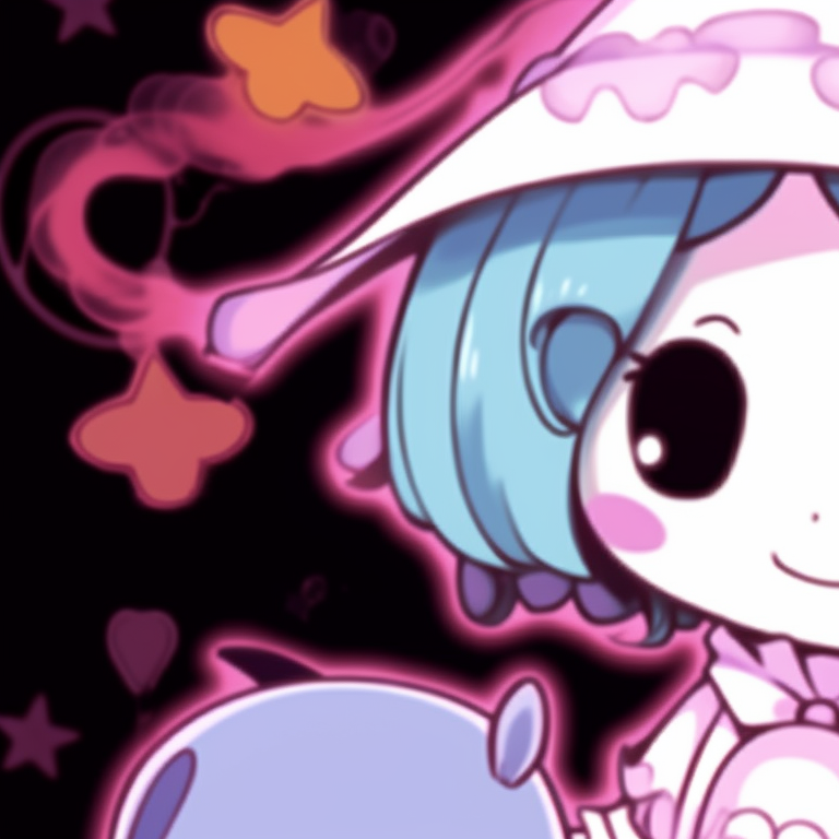 Two anime characters, one appearing peaceful, the other slightly mischievous, both wear darker, Halloween-inspired costumes and makeup. my melody matching pfp halloween theme makeup pfp for discord.