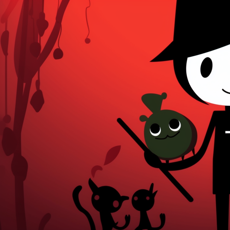 Two stickman characters, one guarding the other against a ghost, amidst a graveyard background, eerie aura and muted colors. animated stickman pfp for halloween pfp for discord.