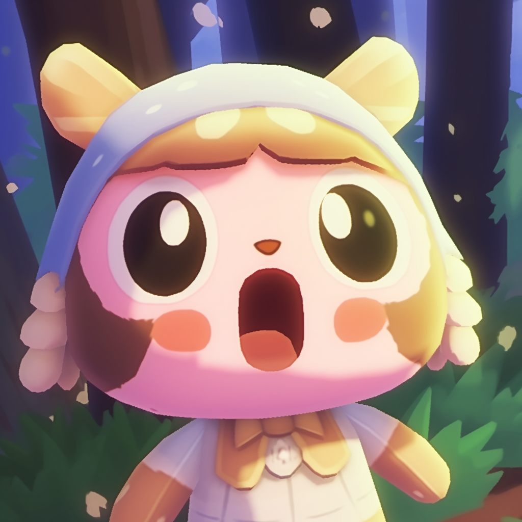 Resetti popping out from underground, bold colors and exaggerated expressions. animal crossing pfp humorous