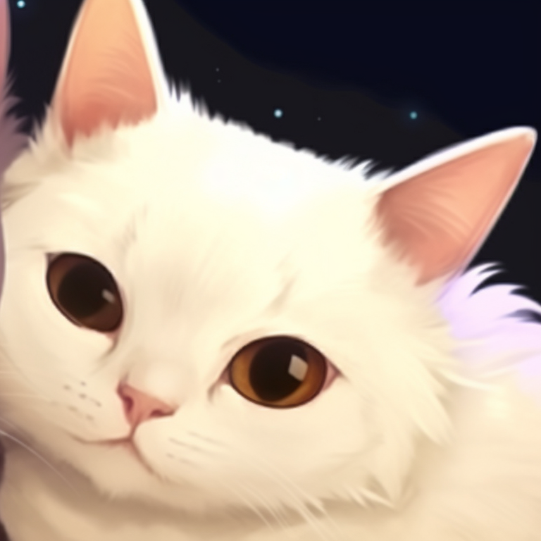 Two friendly cats resting against each other, different coat patterns but matching red collars, drawn with soft lines and warm colors. matching pfp cat images pfp for discord.