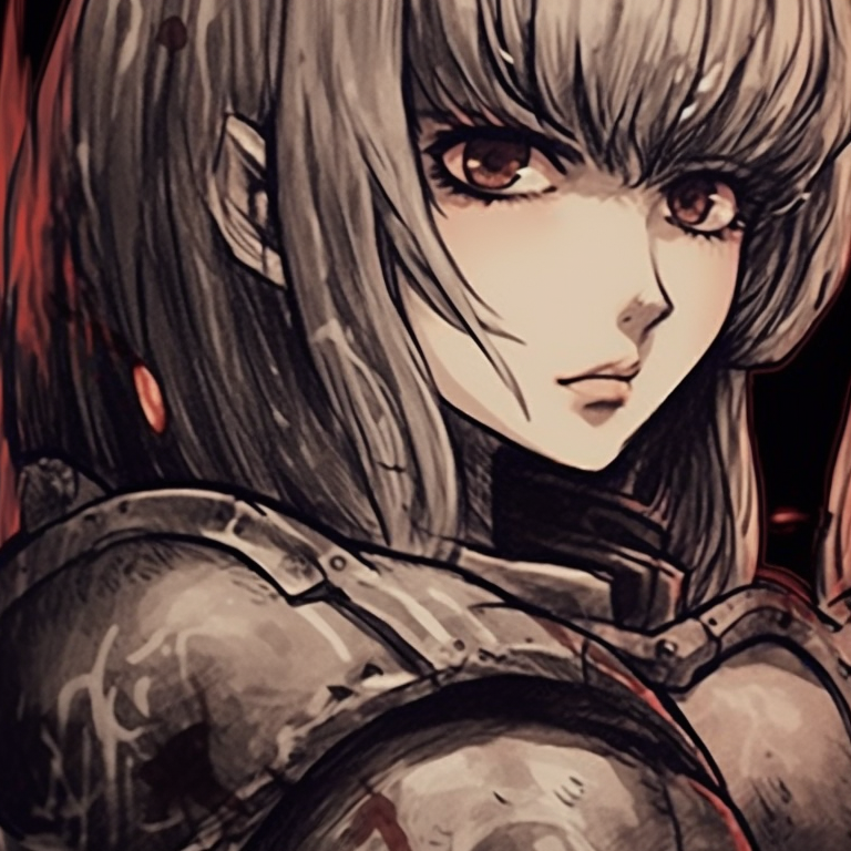 Two characters cloaked in shadow, intricate details on their medieval gear, set against a moonlit path. berserk inspired halloween aesthetics pfps pfp for discord.