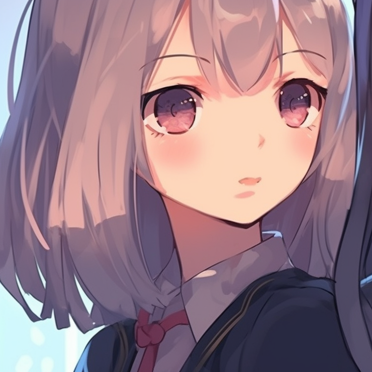 Two characters in school uniforms, bright colors and relaxed poses, manifesting friendship gestures. best friends forever matching pfp pfp for discord.