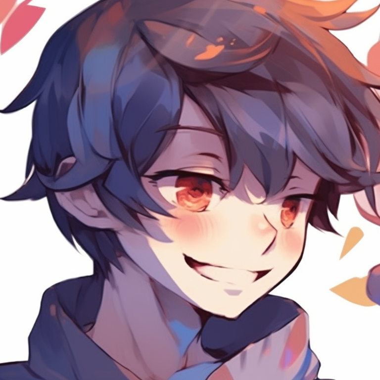 Two characters gazing at each other in soft focus, framed by cherry blossoms. matching pfp generator pfp for discord.