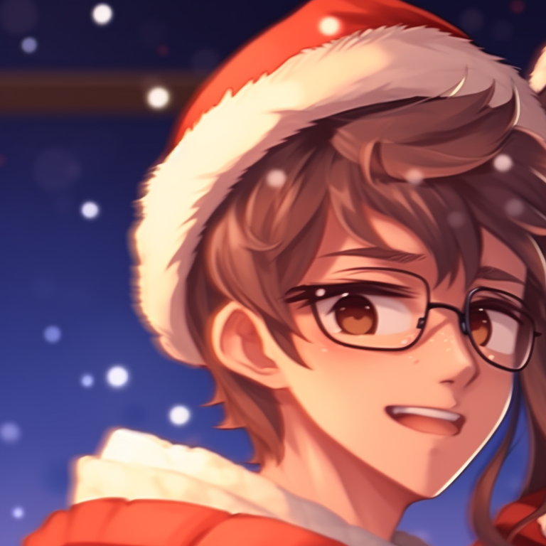 Two characters holding candy cane, dynamic lines and vibrant Christmassy colors. hipster matching preppy christmas pfp pfp for discord.