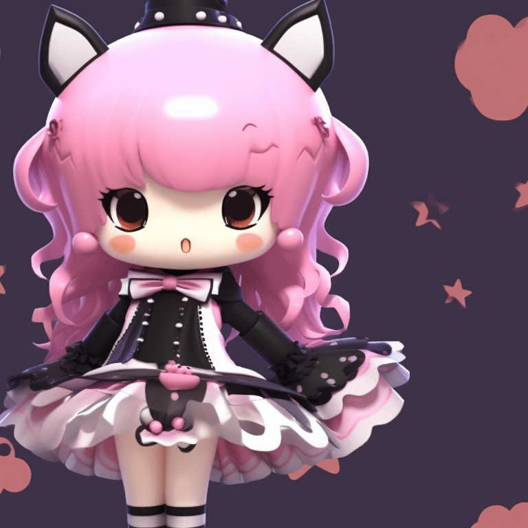 Two Kuromi characters sharing candy corn, the image has a fun vibe with bright colors. kuromi matching pfp halloween theme accessories pfp for discord.