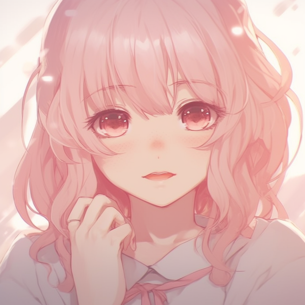 Anime girl with angel wings, dreamy color palette and detailed feathers. cute anime girl pfp inspiration anime pfp