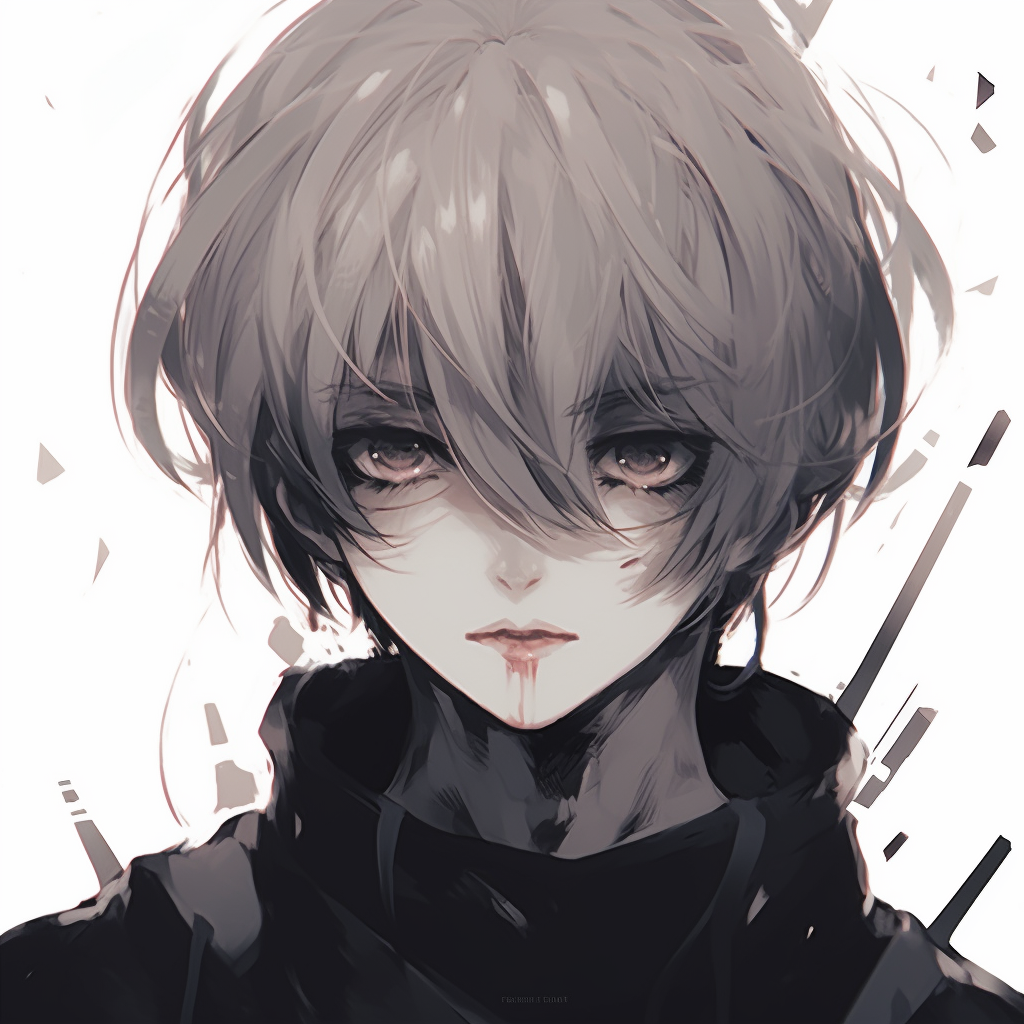 Close-up of Kaneki from Tokyo Ghoul, exceptional detailing of facial features. best anime aesthetic pfp collections