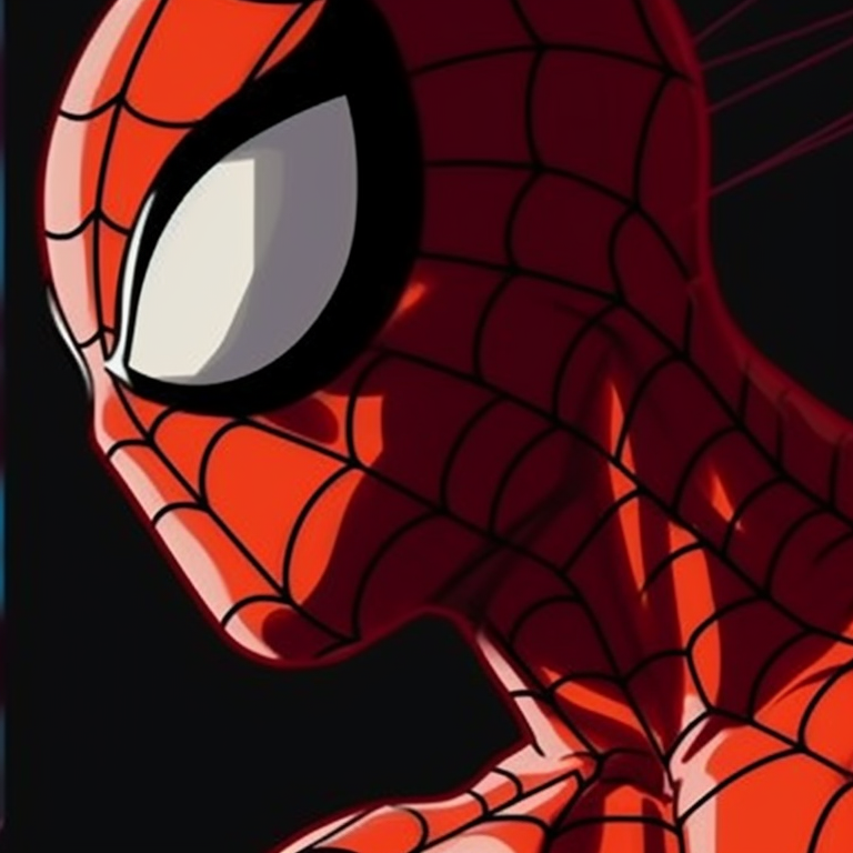 Different iterations of Spider-Man costumes, downplayed color palette emphasizing the details in their design. creative ideas for spider man matching pfp pfp for discord.