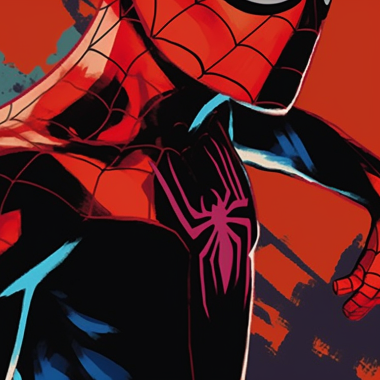 Two Spiderman characters as silhouettes, with vibrant red and blue background. spiderman matching pfp images pfp for discord.