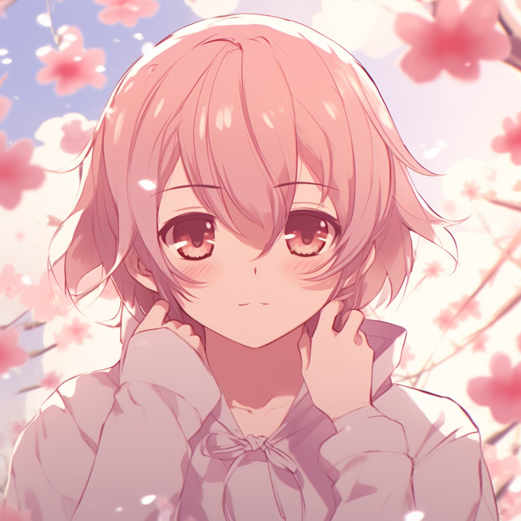 Laughing anime boy, presenting a joyful expression with bright highlights and cheerful colors. uniquely kawaii anime pfp images