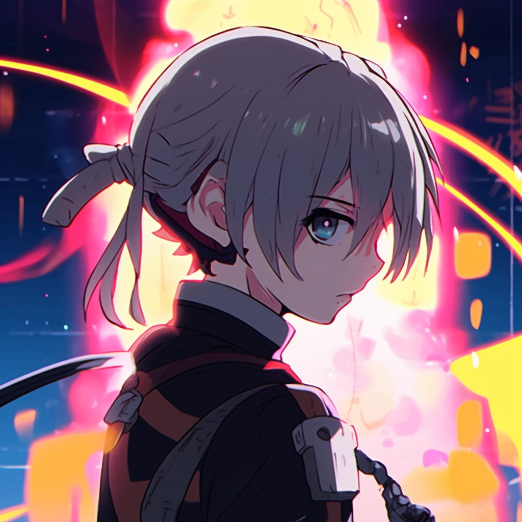 Anime character with neon accents, modern art style and vivid colors superb free animated pfp maker