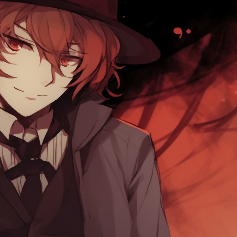 Chuuya and Dazai under a pale moon, striking contrasts, intense expressions. chuuya nakahara halloween pfp pfp for discord.