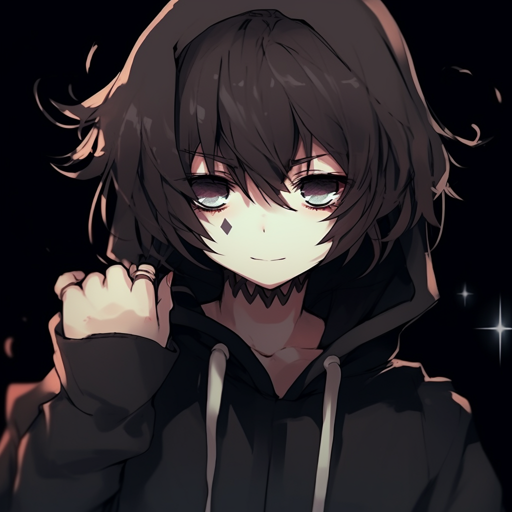 Emo anime character under the moonlight, detailed reflection in the eyes. mysterious emo anime pfp