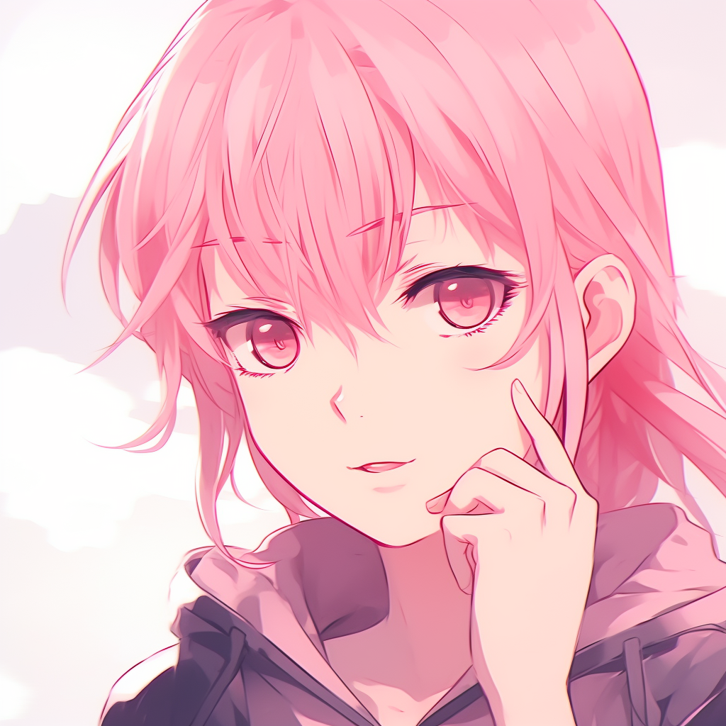 Anime character with a background of cherry blossoms, displaying signs of Japanese culture and springtime. pink anime pfps for boys