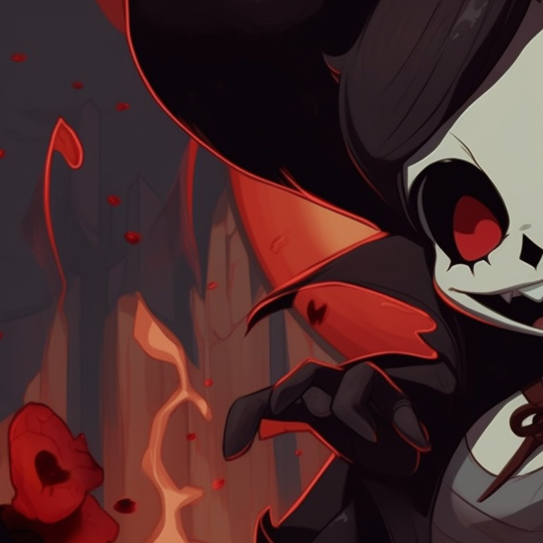 Mickey and Minnie dressed as vampires, darker tones with focus on red hues. halloween themed disney matching pfp for couples pfp for discord.
