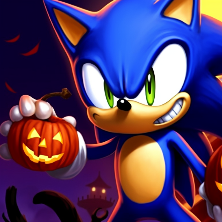 Sonic and Tails ready for battle, detailed with Halloween motifs and bright, eye-catching colors. matching sonic and tails halloween pfp pfp for discord.