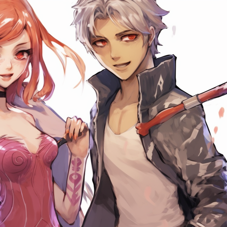 Three characters in heroic poses, vivid colors and detailed outfits. epic matching trio pfp concepts pfp for discord.