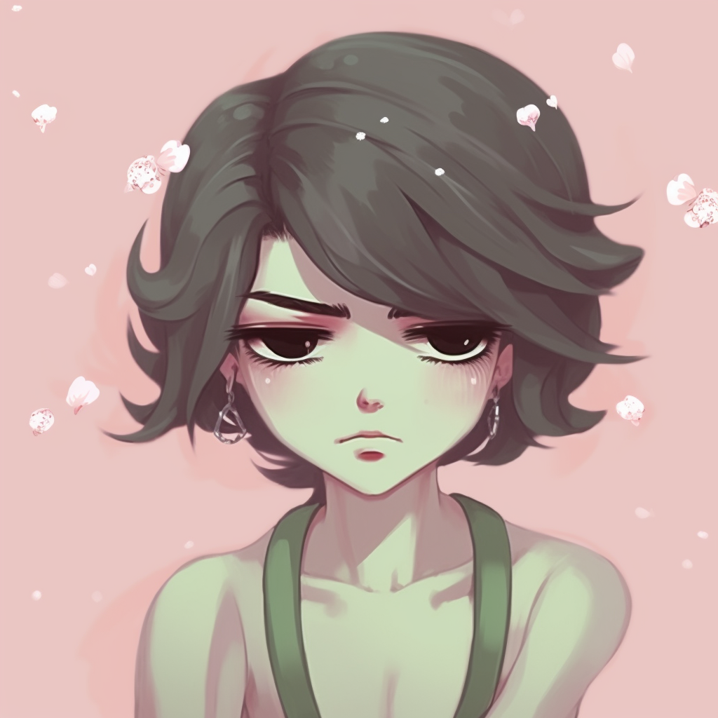 Anime style Sakura, gentle hues and soft shading. aesthetic pfp for school pfp for discord.