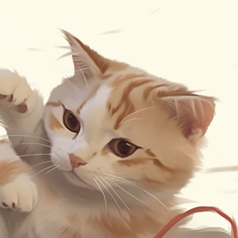 Two stylish anime cats, ethereal aura and mystical symbols, their tails intertwined. cool matching pfp cat designs pfp for discord.