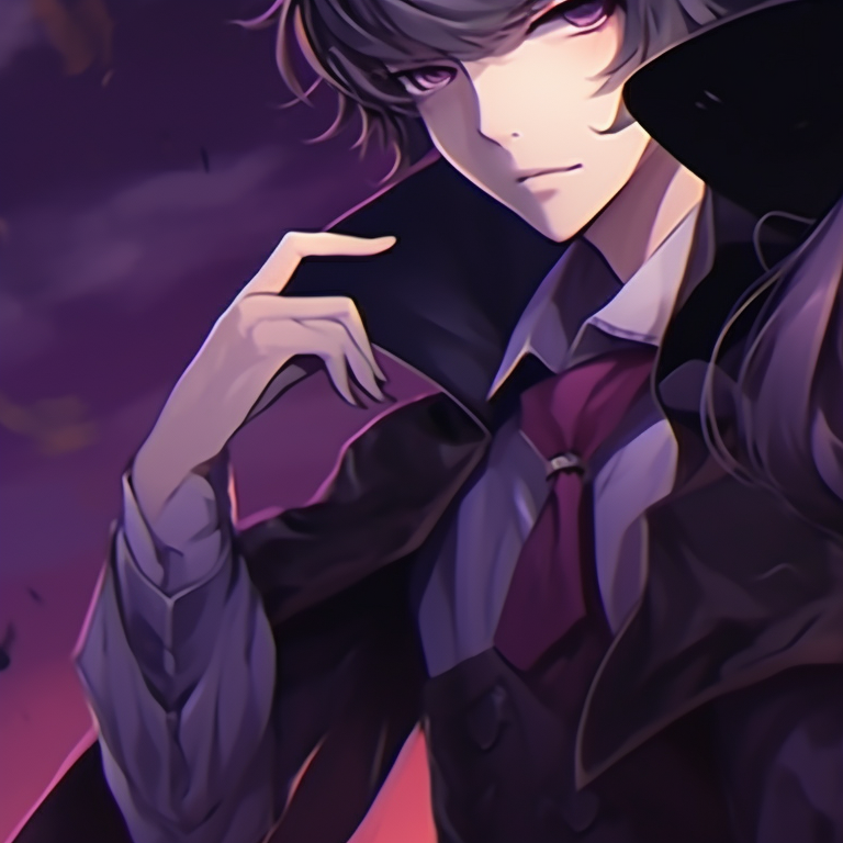 Two characters sharing a kiss, moonlit background and eerie shadows, both dressed in elegant vampire costumes. matching anime couple themed halloween costumes pfp for discord.