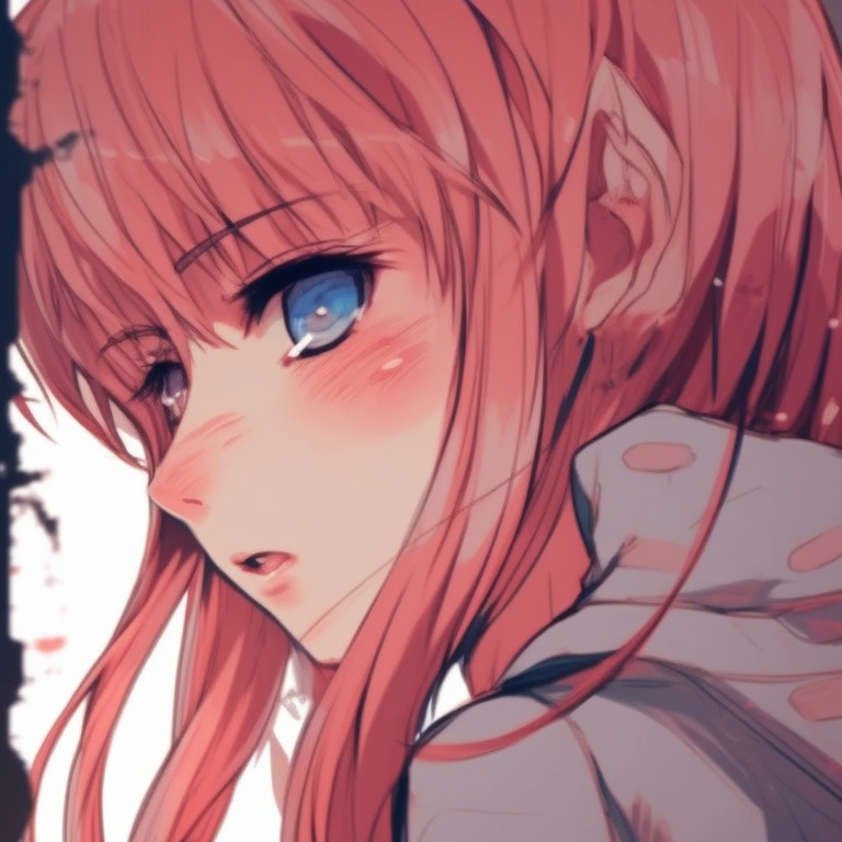 Two characters at twilight, orange-pink hues and delicate shading. ideal couple pfp matching pfp for discord.