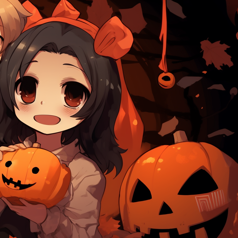 Zenitsu and Nezuko, wispy ghost elements and dark color palette. zenitsu and nezuko halloween wallpapers pfp for discord.