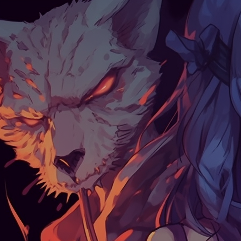 Two characters, one as a zombie, and the other as a werewolf, vivid colors and dramatic expressions. halloween theme matching pfp ideas pfp for discord.