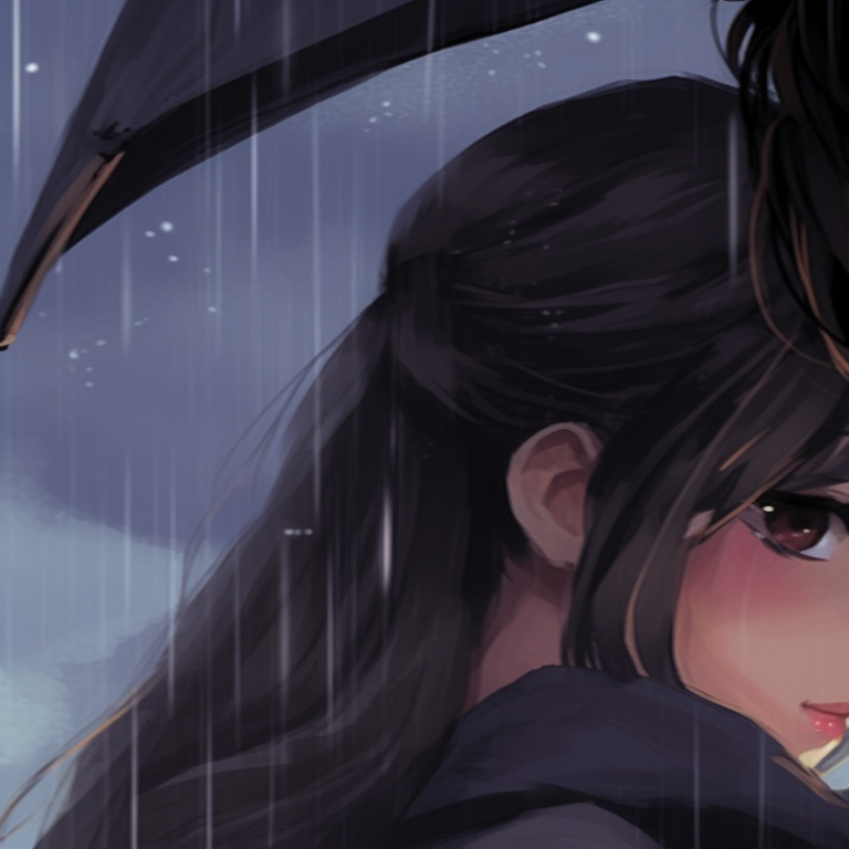 Two characters under falling sakura petals, picturesque setting and sweet atmosphere. romantic couple match pfp pfp for discord.