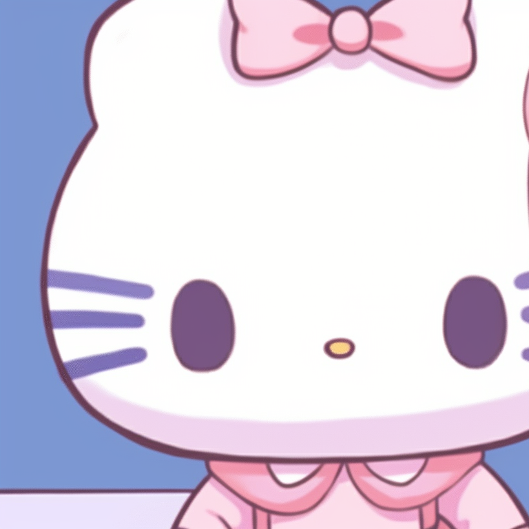 Dynamic Hello Kitty foreground against a softer, muted backdrop. hello kitty matching pfp ideas pfp for discord.