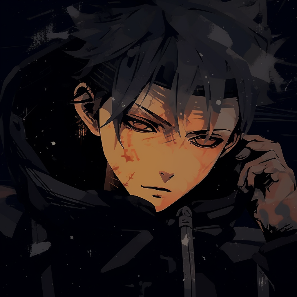 Sage Naruto in a darker variant, grunge aesthetics and muted tones. trending grunge anime pfp