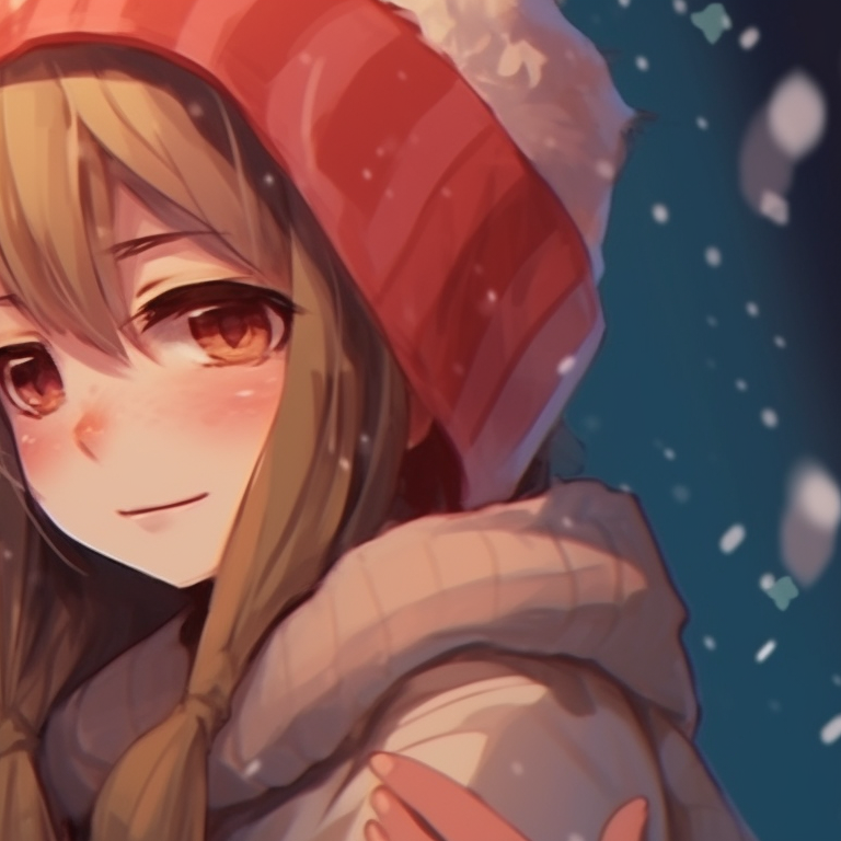 Two characters crafting Christmas decorations, nuanced lighting and detailed accessories. matching cool christmas pfp ideas pfp for discord.