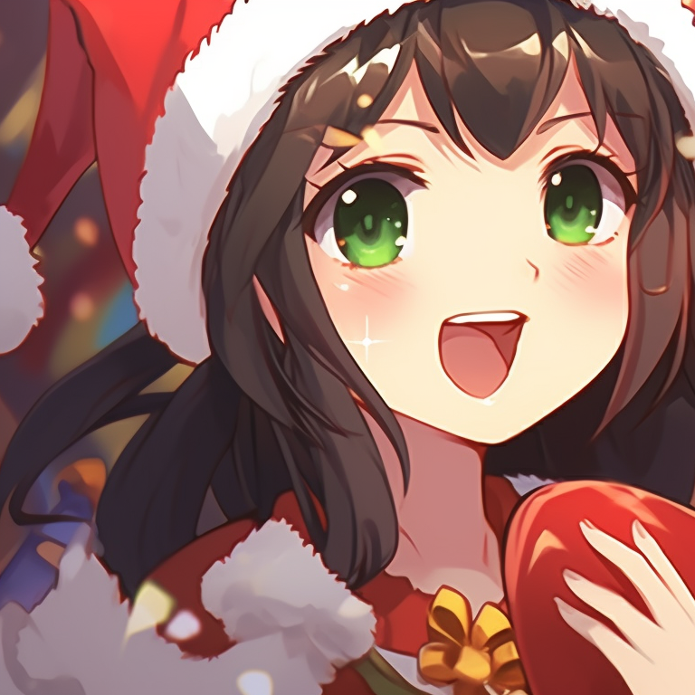 Two characters in elf costumes, detailed Hawthorn berries and hollies, signifying Christmas spirit. latest matching christmas themed pfp pfp for discord.