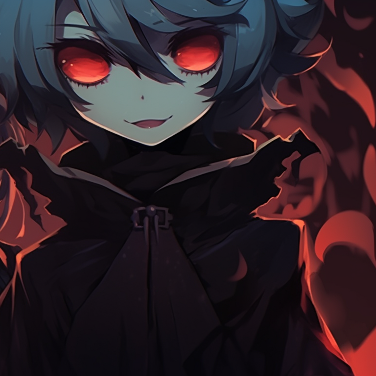 Two characters holding a glowing pumpkin lantern, eerie ambiance and gothic art style. dark matching pfp halloween theme designs pfp for discord.