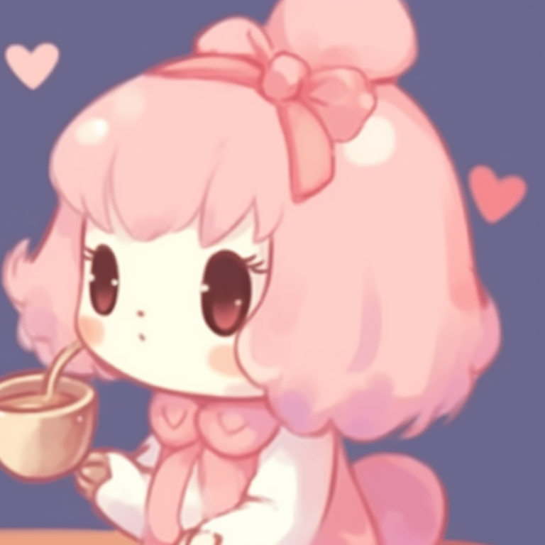 Two Sanrio characters cozily sitting together, light pastel shades and soft details. beautiful matching sanrio pfp pfp for discord.