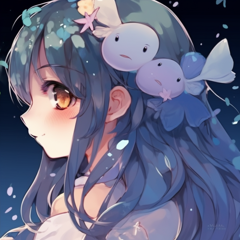 Two characters with animal attributes, muted colors and fine detailing, sitting back-to-back. adorable matching profile pictures pfp for discord.