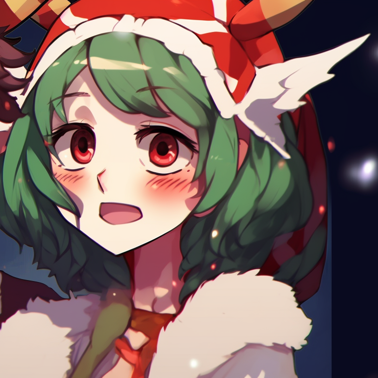 Two characters as night guardians, moonlit setting with muted color palette. awesome matching demon slayer christmas pfp collection pfp for discord.