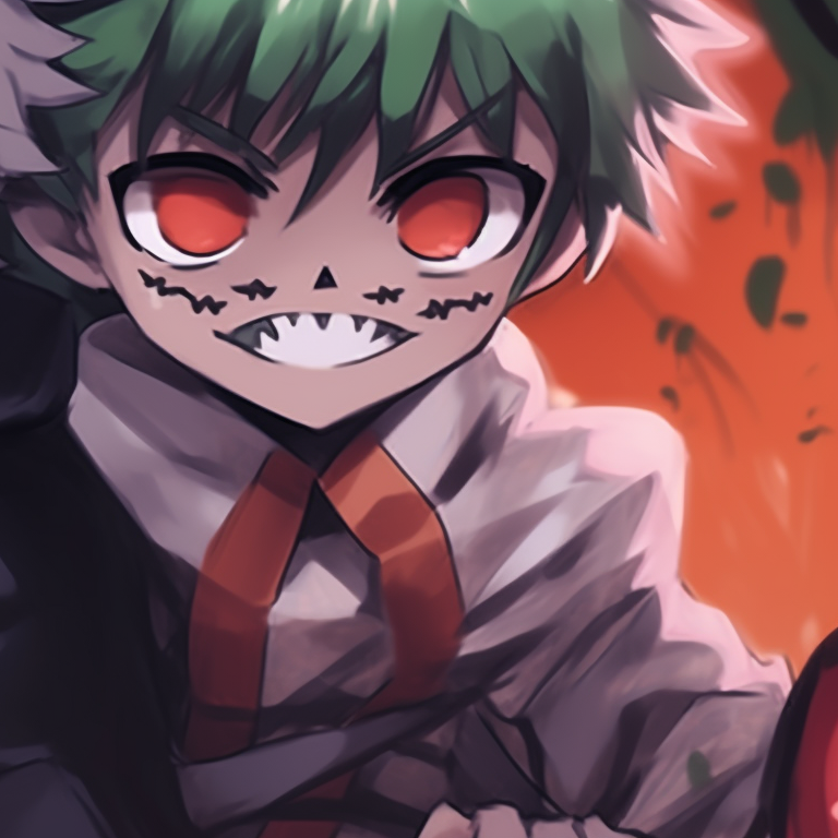 Killua and Gon in their iconic outfits, Halloween-themed details with dark, contrasting colors. killua and gon matching pfp halloween theme inspiration pfp for discord.