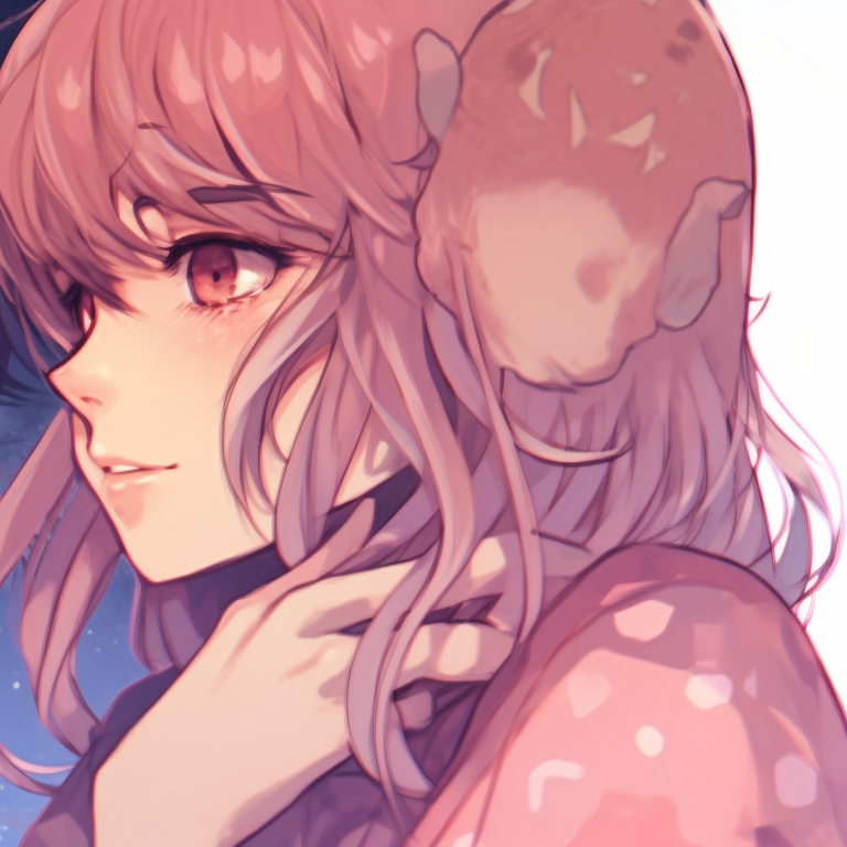 Two characters in garden, pastel color palette, intricate floral details and a serene atmosphere. iconic matching anime pfp for couples pfp for discord.