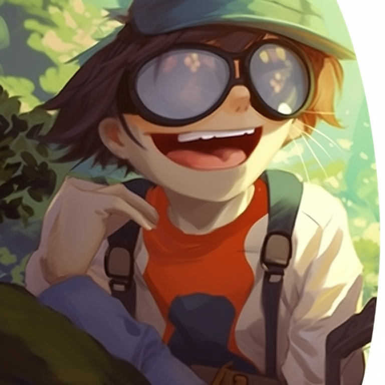 Two characters, one making a funny face, other laughing, bold and bright colors. pfp for friends with humor pfp for discord.