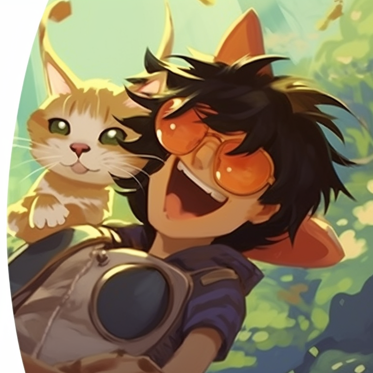 Two characters, one making a funny face, other laughing, bold and bright colors. pfp for friends with humor pfp for discord.