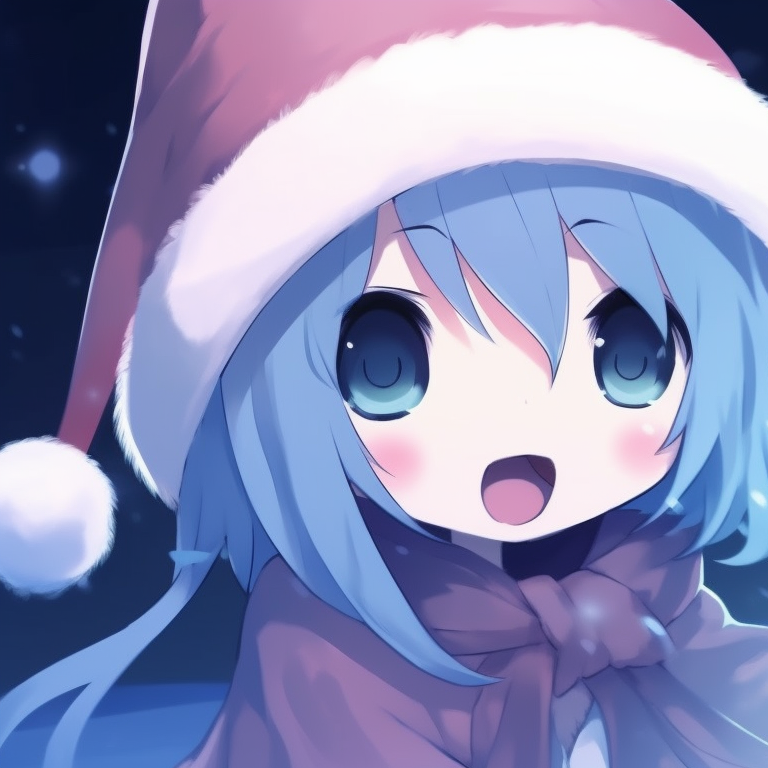 Two ghost characters playing with snowflakes, cool tones and sparkling accents. matching christmas pfp ghost icons pfp for discord.