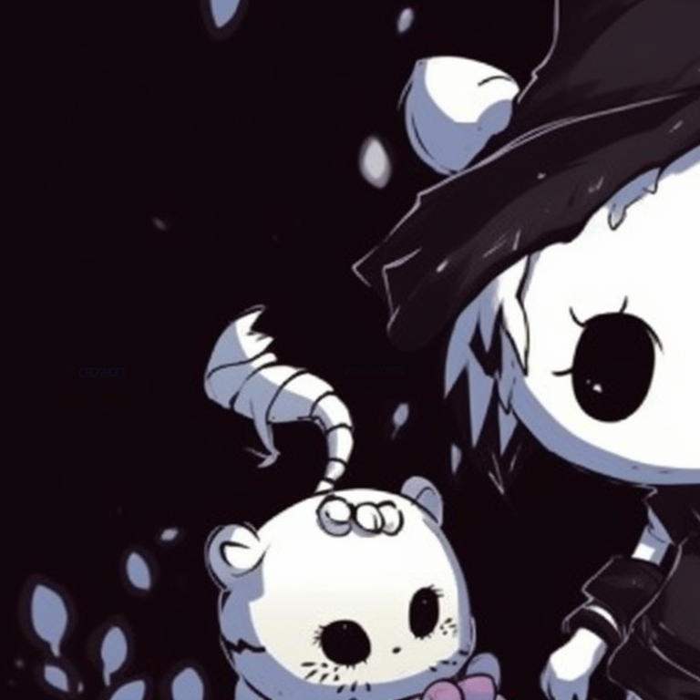 Two characters displayed as connected constellations in animal forms, soft colors against a starry Halloween night sky. unique halloween theme animal pfps pfp for discord.