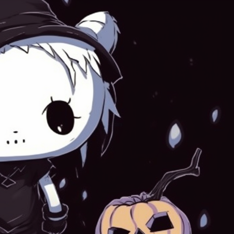 Two characters displayed as connected constellations in animal forms, soft colors against a starry Halloween night sky. unique halloween theme animal pfps pfp for discord.