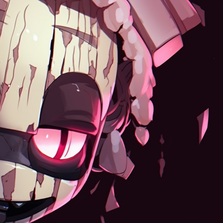 Two animatronic characters, metallic textures and bright-eyed expressions. unique combinations for fnaf matching pfp pfp for discord.