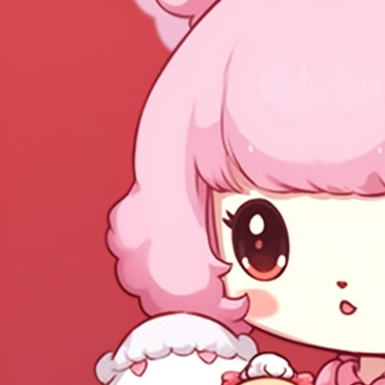 Two Sanrio characters, dressed in matching outfits, soft pastel shades dominating the scene. cartoon based matching sanrio pfp pfp for discord.