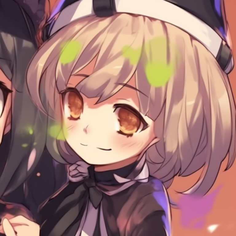 Obanai and Mitsuri portrayed with an adorable Halloween vibe, bright colors and softer details perfect obanai and mitsuri matching halloween pfp pfp for discord.