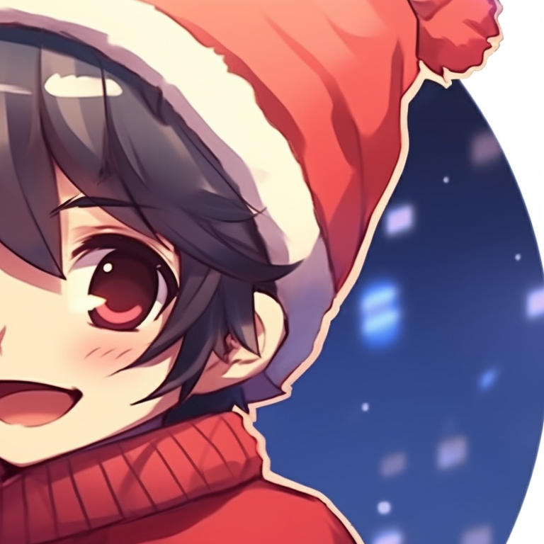 Two catboy characters with Santa hats, vibrant colors and playful expressions. catboy inspired matching christmas pfp pfp for discord.